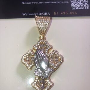 14k gold filled moissanite charm